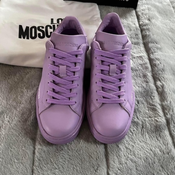 MOSCHINO Calfskin Bold Love Sneakers - Picture 3 of 15